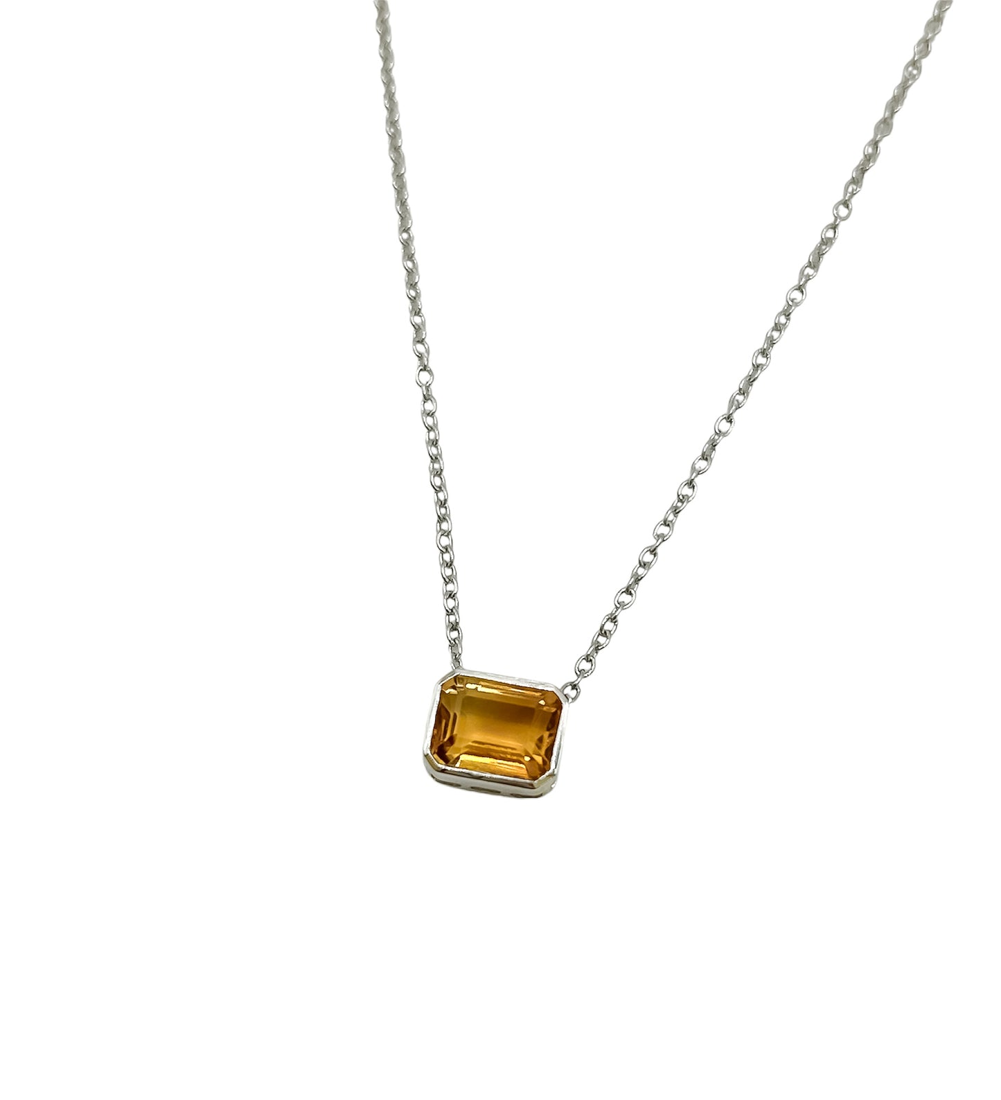 Silver Citrine Necklace