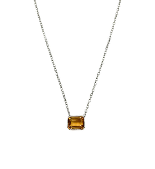 Silver Citrine Necklace