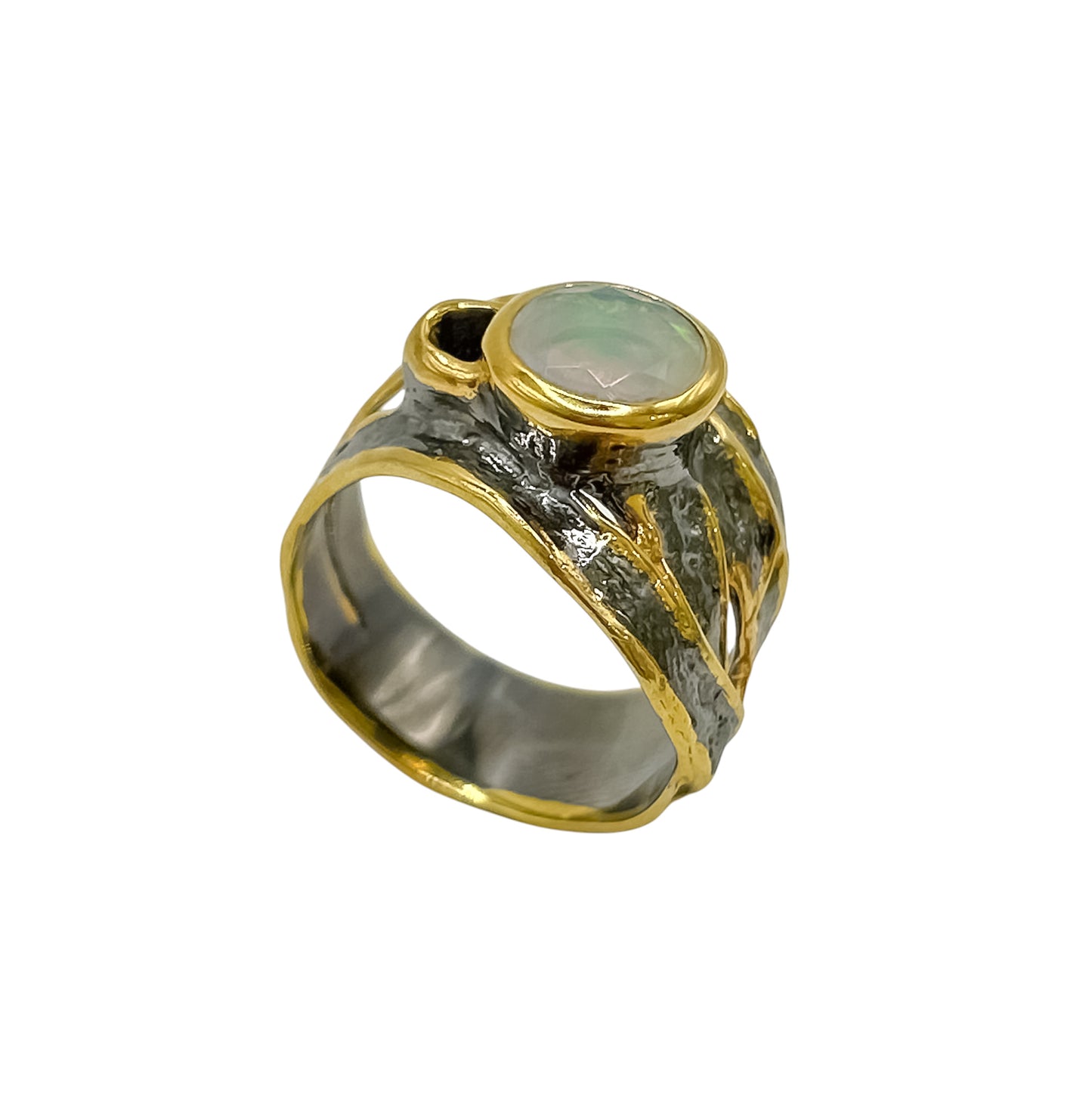 Silver Ring With Opal