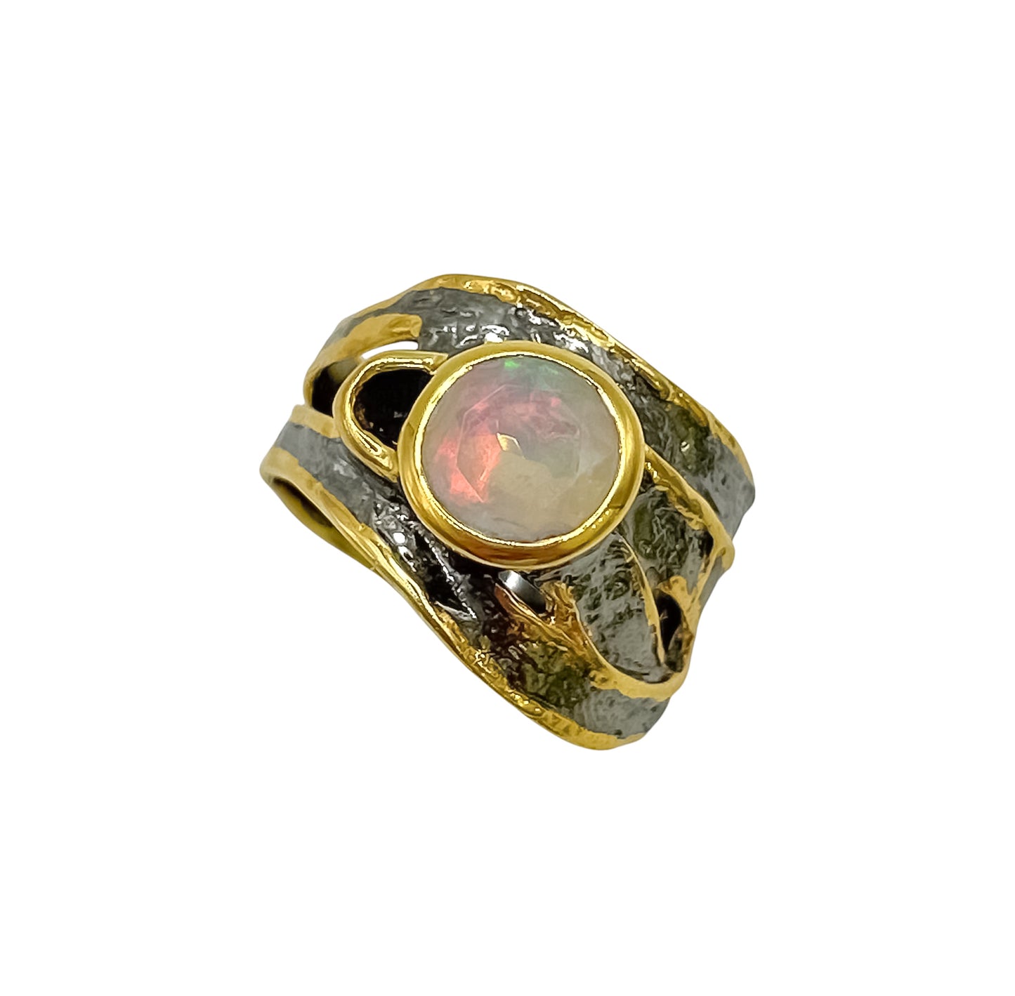 Silver Ring With Opal