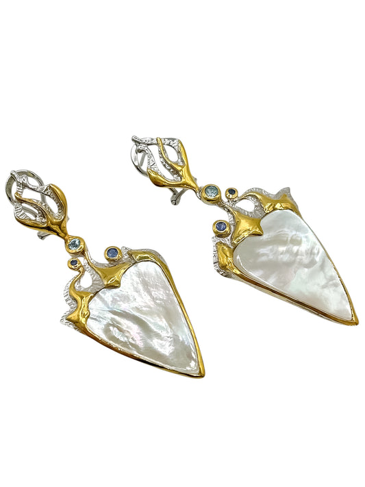 Silver Mother Of Pearl Earrings