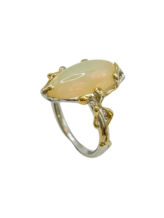 Silver Ring With Opal