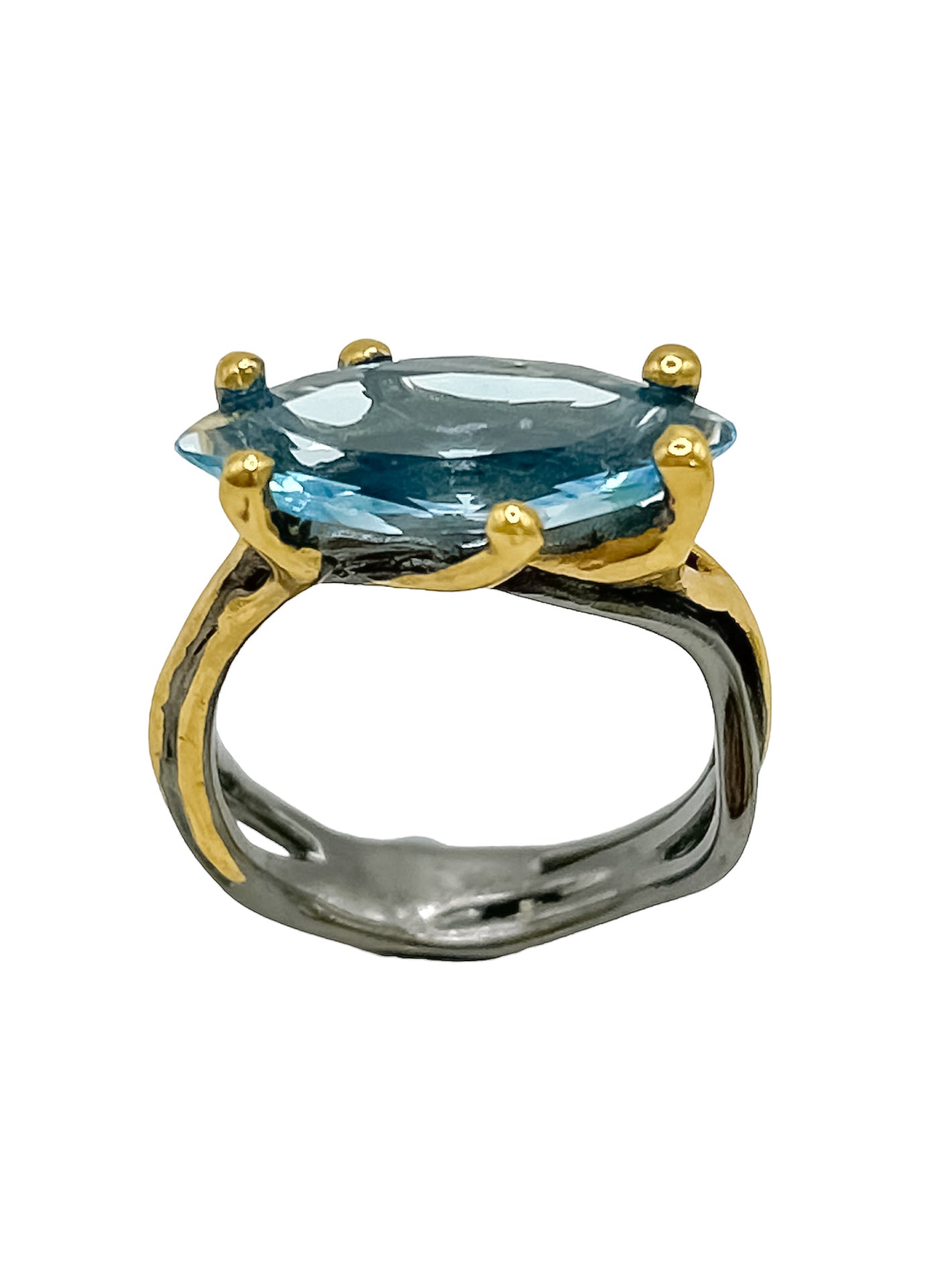 Silver Ring With Blue Topaz