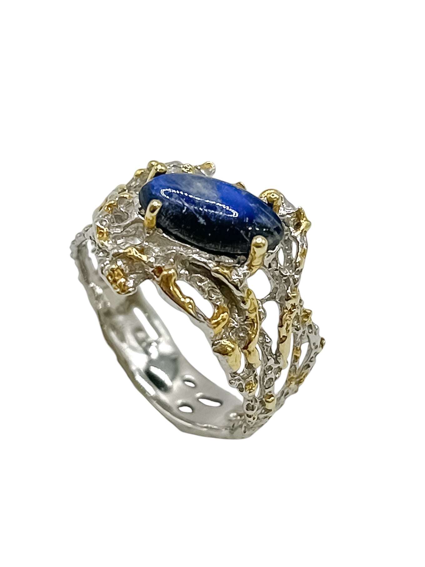 Silver Ring With Spectrolite