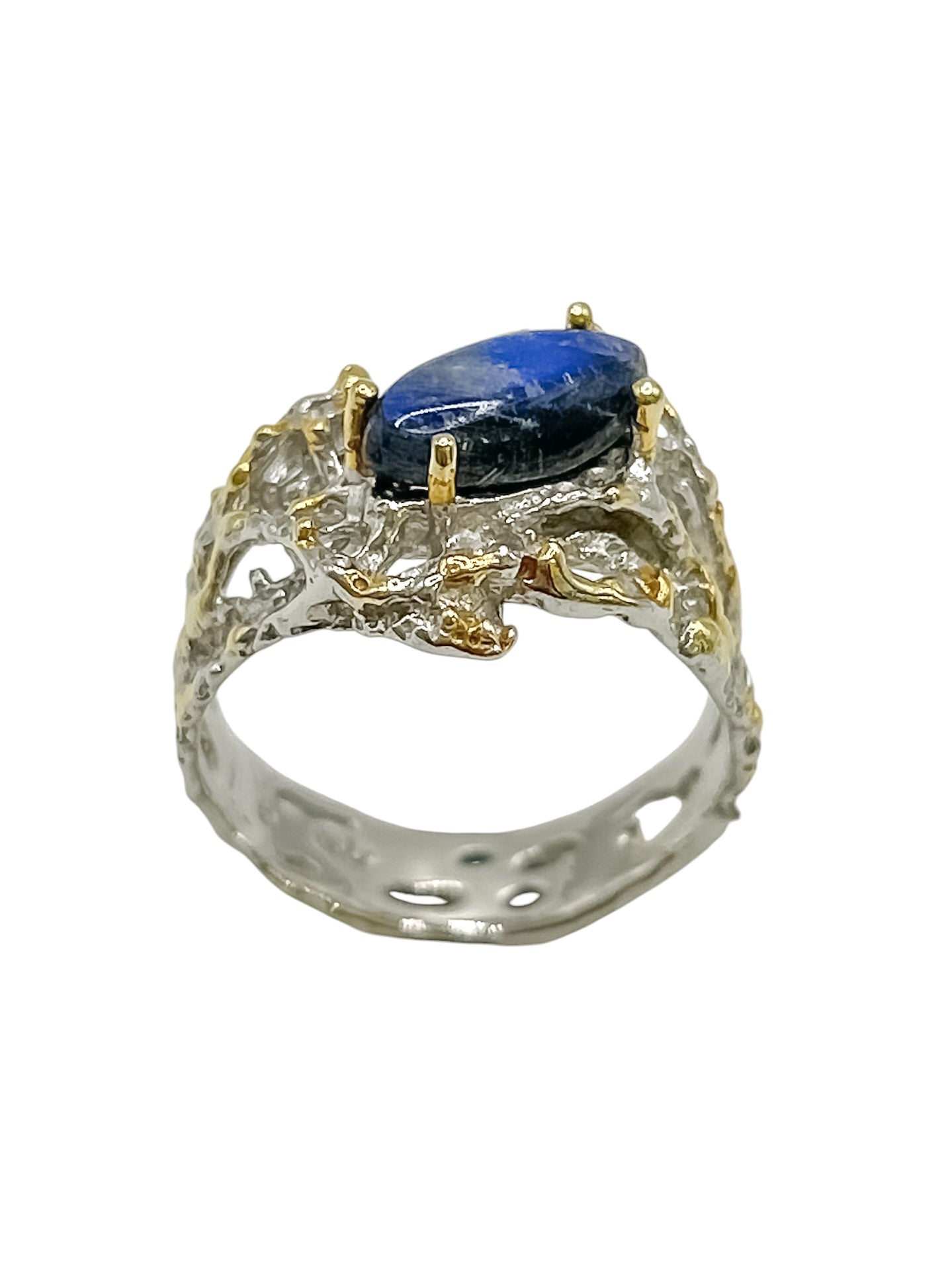 Silver Ring With Spectrolite