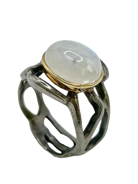 Silver Ring With Moonstone