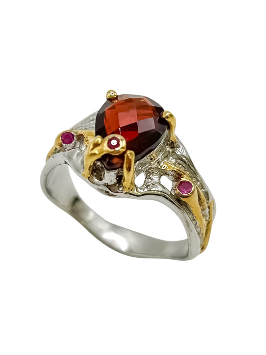 Silver Ring With Garnet