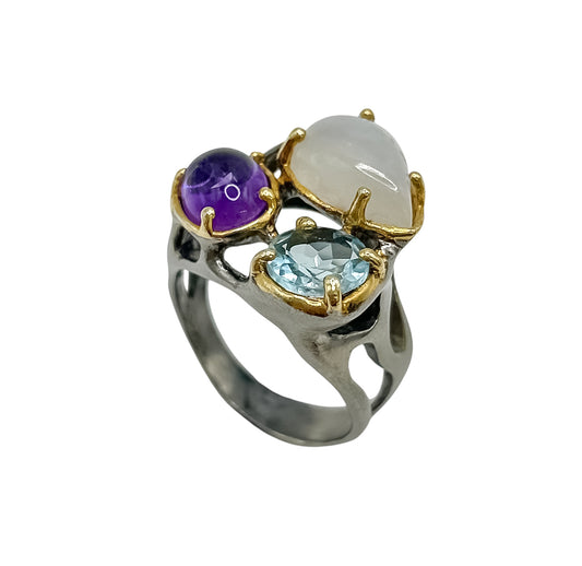 Silver Ring With Stones