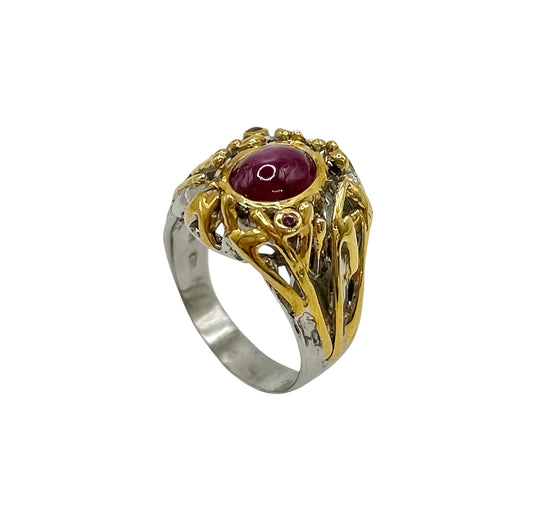 Silver Ring With Ruby