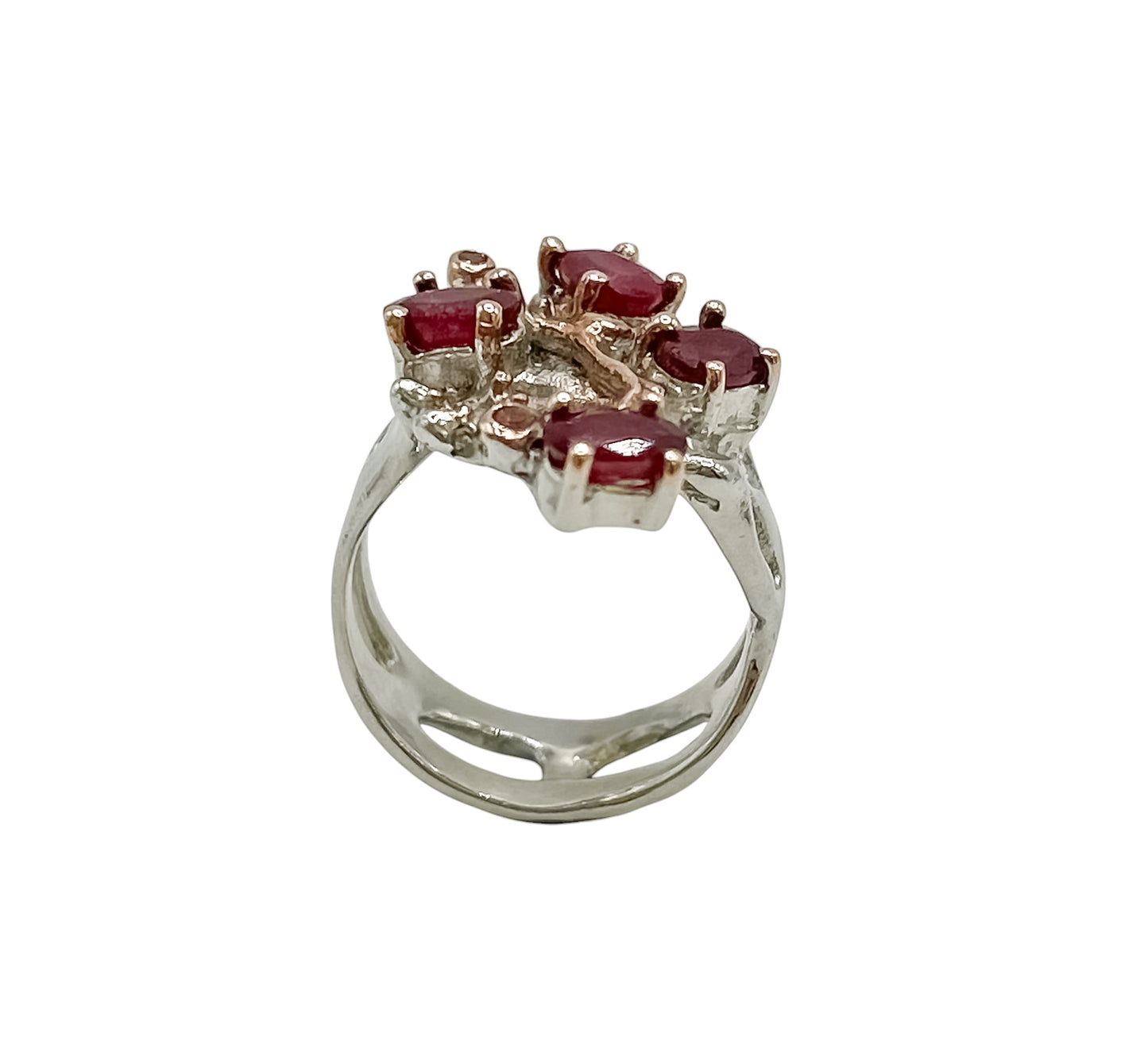 Silver Ring With Rubies