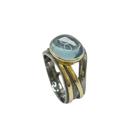 Silver Ring With Blue Topaz