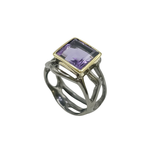 Silver Ring With Amethyst