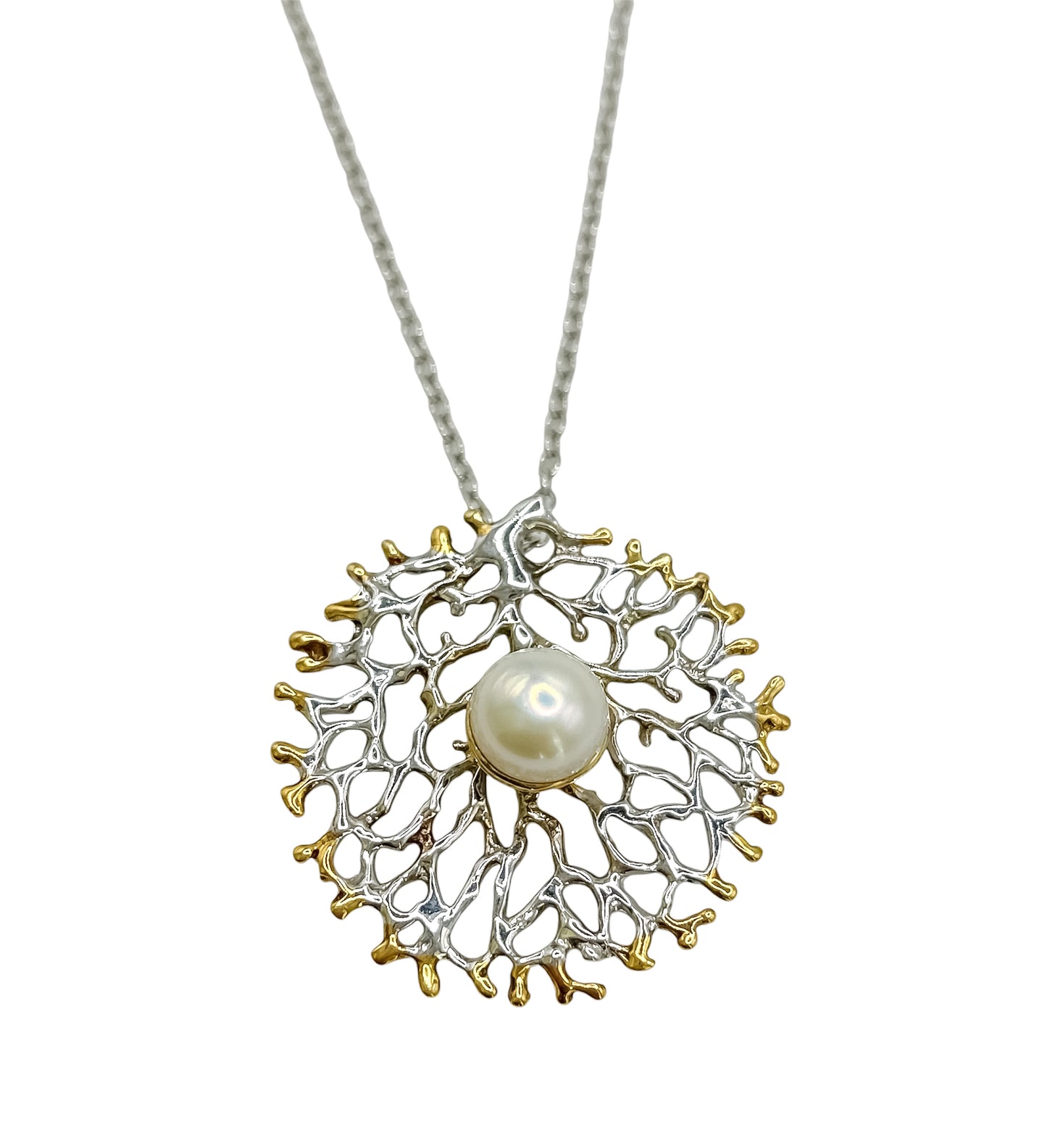 Silver Necklace With Pearl