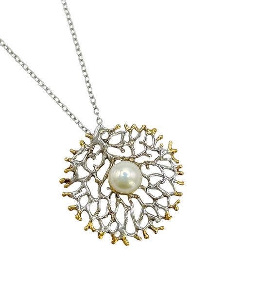 Silver Necklace With Pearl