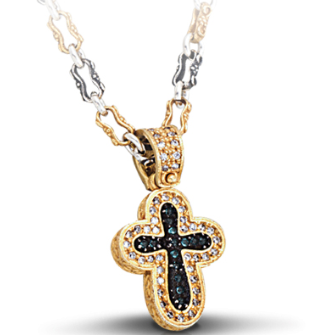 Two Toned Cross Necklace