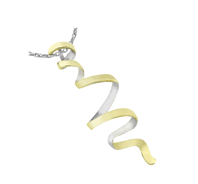 Silver & Gold Twirl Necklace