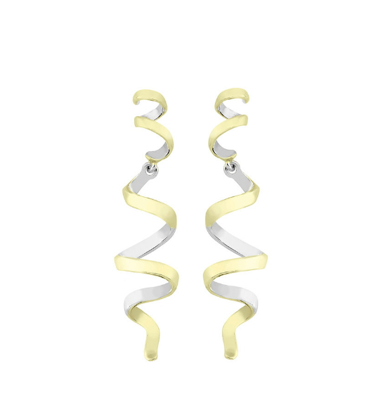 Silver & Gold Twirl Earrings