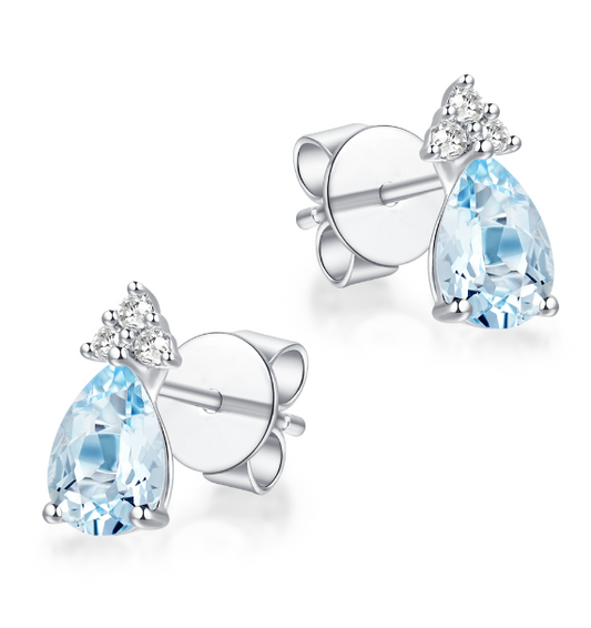 Aquamarine Diamond Earrings