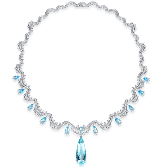 Aquamarine Diamond Necklace