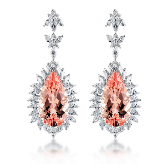 Diamond Morganite Earrings