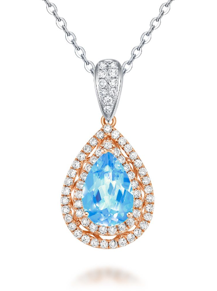 Aquamarine Diamond Necklace