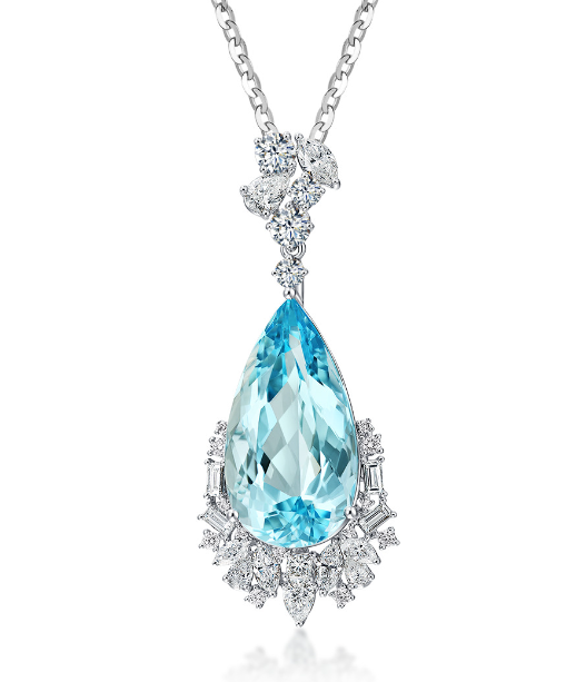 Aquamarine Diamond Necklace