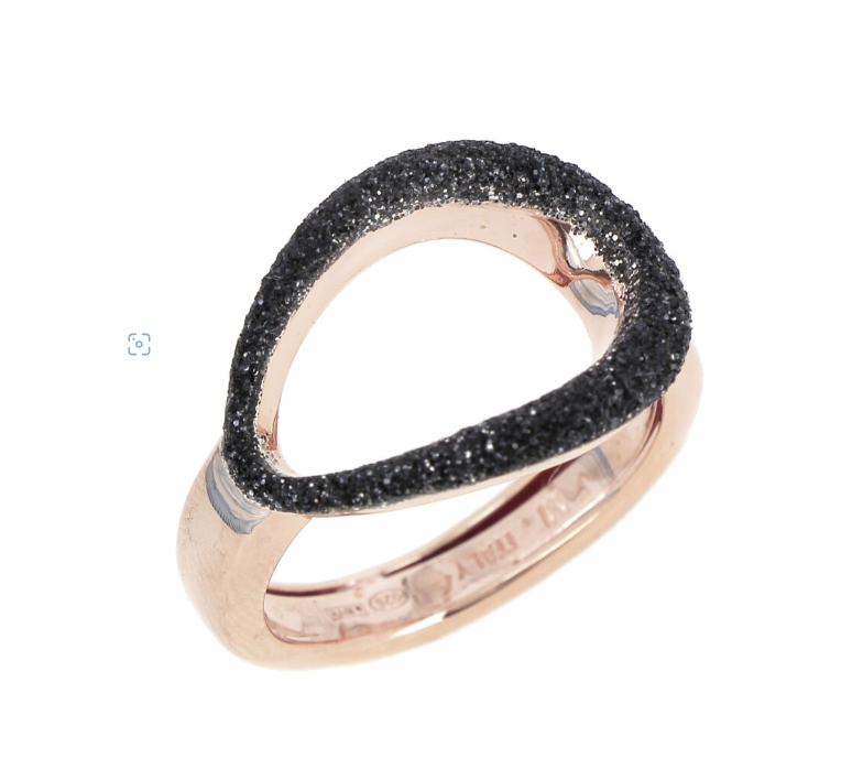 Rose Gold Ring With Black Carbon Dust