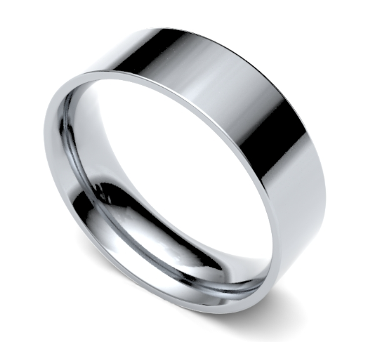 6mm Flat Court in 9K White Gold