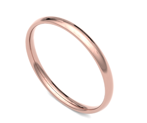 2mm Trad. Court in 9K Rose Gold