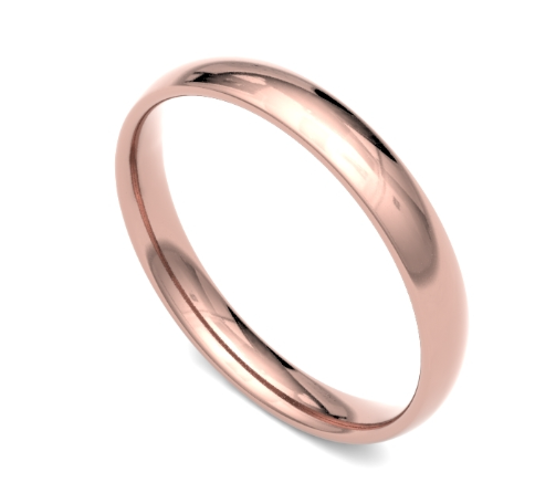 3mm Trad. Court in 9K Rose Gold