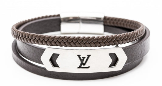 Triple Leather Design Bracelet