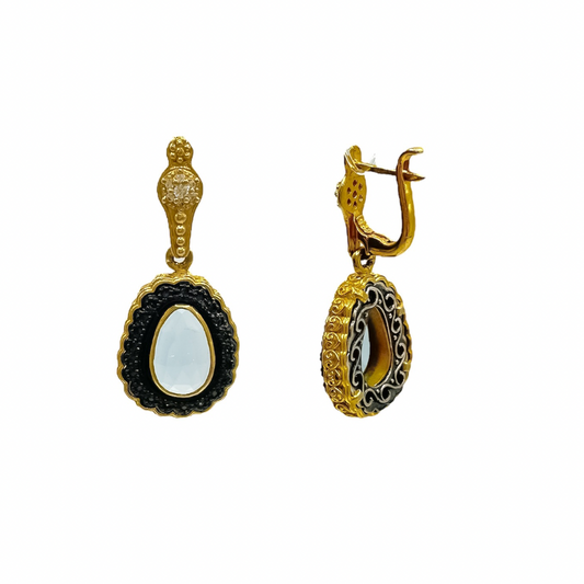 Earrings With Blue Topaz