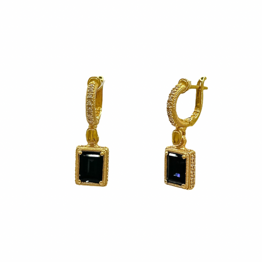 Dangling Earrings With Blue Swarovski