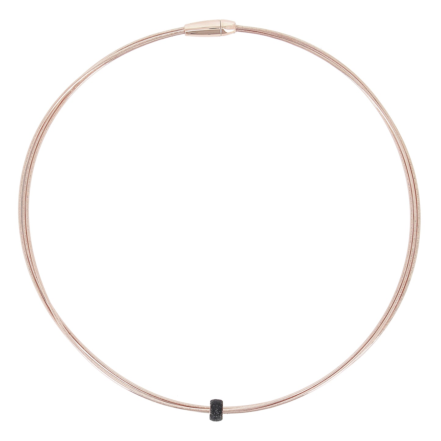 Rose gold necklace with carbon dust pendant