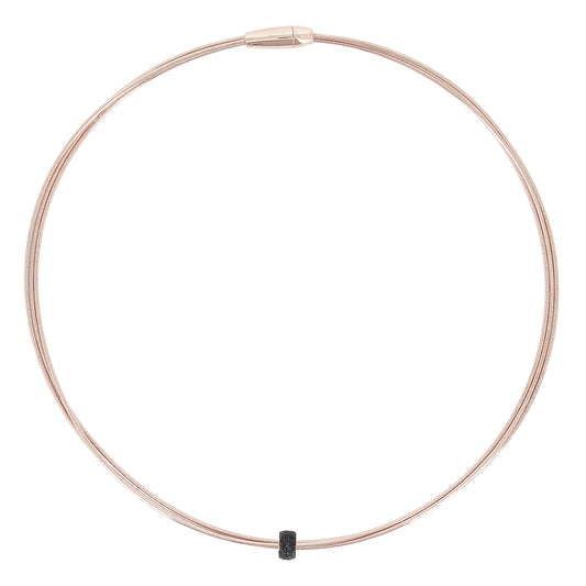 Rose gold necklace with carbon dust pendant