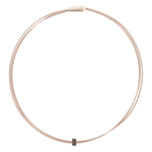Rose gold necklace with carbon dust pendant