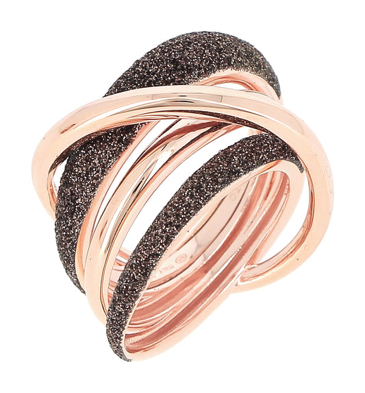 Carbon Dust Rose Gold Ring