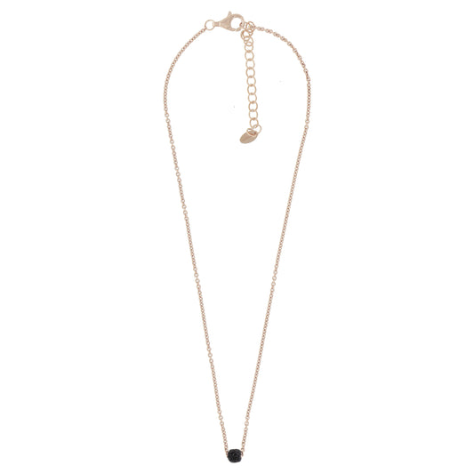 Rose Gold Necklace With Black Carbon Dust