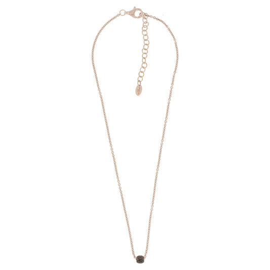 Rose Gold Necklace With Brown Carbon Dust