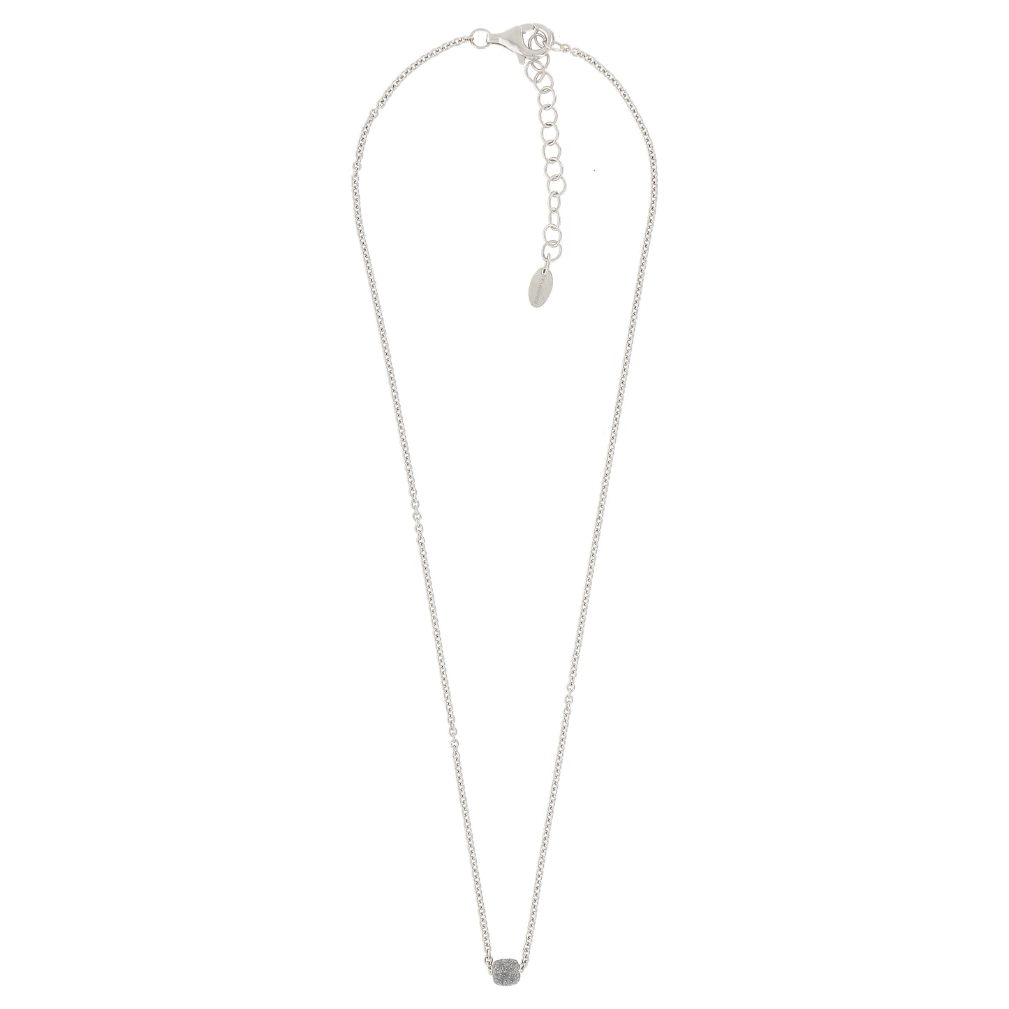 Silver Necklace With Grey Carbon Dust