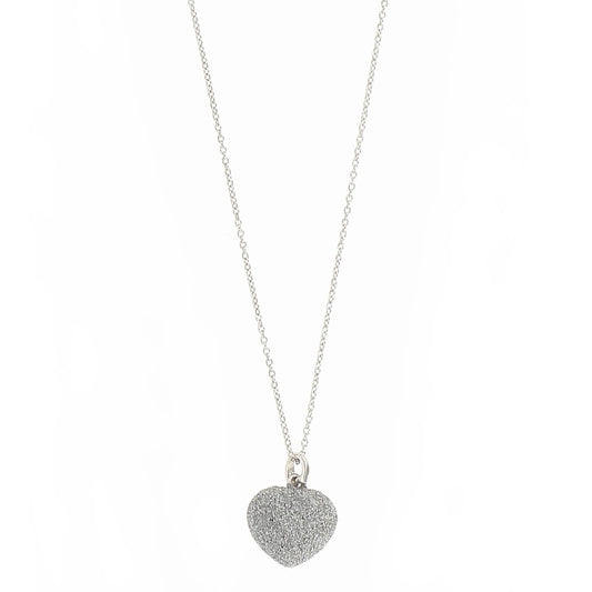 Silver Necklace With Grey Carbon Dust Heart