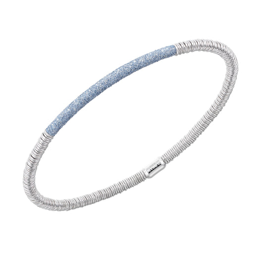 Silver Bracelet With Blue Carbon Dust