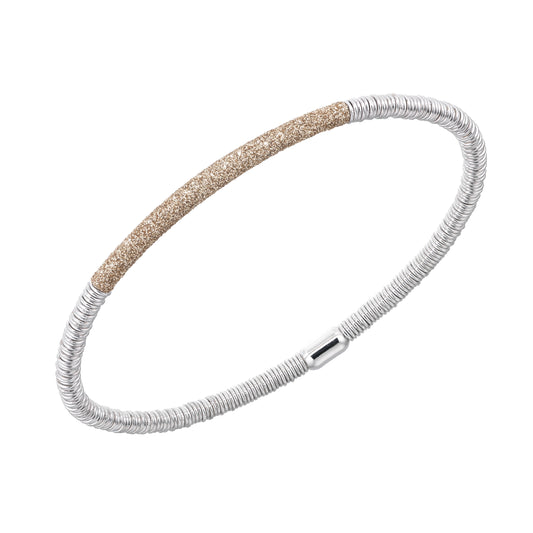 Silver Bracelet With Yellow Carbon Dust