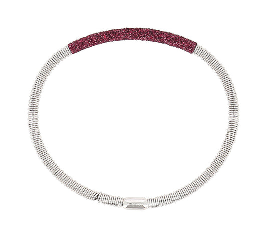Silver Bracelet With Red Carbon Dust
