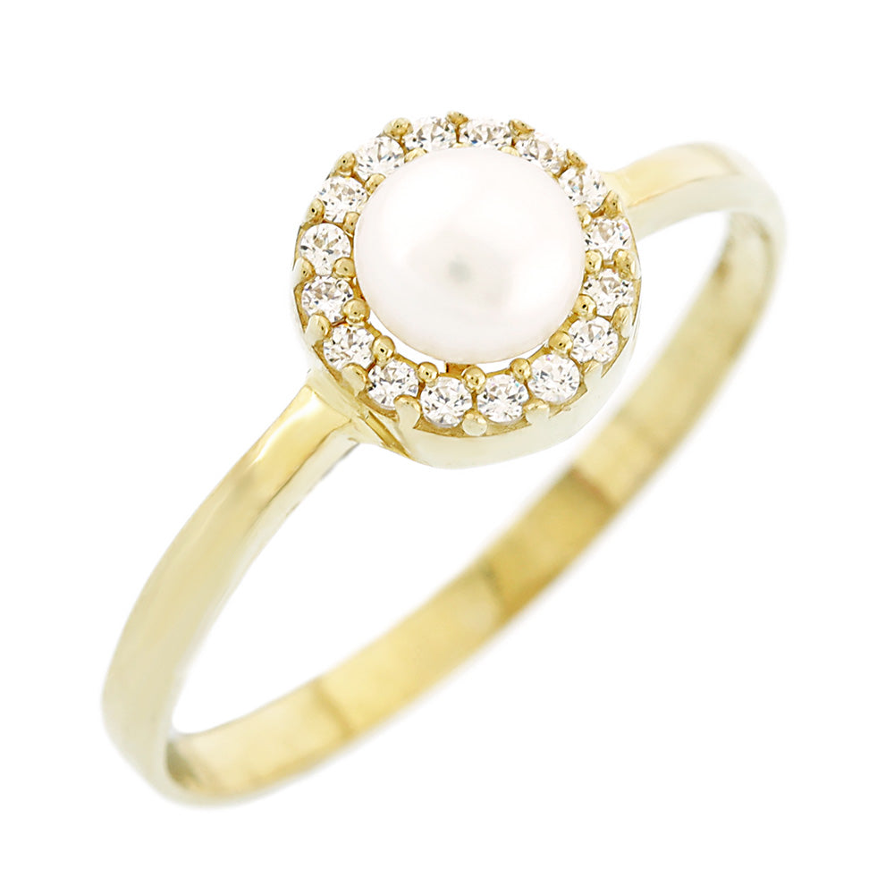 Gold Pearl Ring