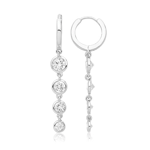 Bezel Drop Earrings