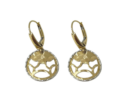 Gold Circle Drop Earrings