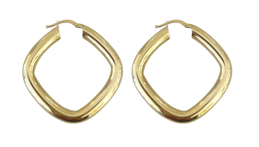 Gold Square Hoops