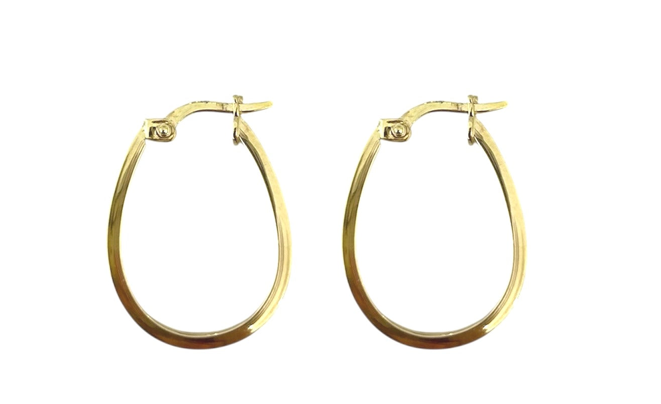 Gold Oval Hoops