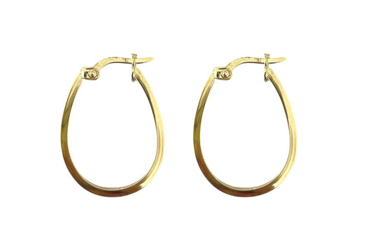 Gold Oval Hoops